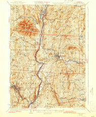 Claremont, New Hampshire 1929 (1944) USGS Old Topo Map Reprint 15x15 VT Quad 329961