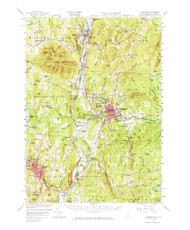 Claremont, New Hampshire 1957 (1973) USGS Old Topo Map Reprint 15x15 VT Quad 329962