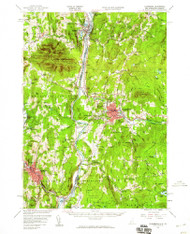 Claremont, New Hampshire 1957 (1960) USGS Old Topo Map Reprint 15x15 VT Quad 329964