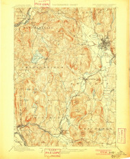 Keene, New Hampshire 1898 (1901) USGS Old Topo Map Reprint 15x15 VT Quad 330109