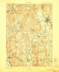 Keene, New Hampshire 1898 (1906) USGS Old Topo Map Reprint 15x15 VT Quad 330110