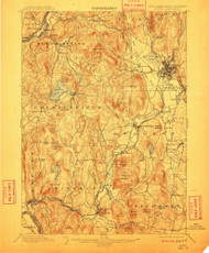 Keene, New Hampshire 1898 (1911) USGS Old Topo Map Reprint 15x15 VT Quad 330111