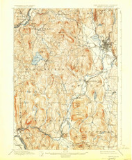 Keene, New Hampshire 1898 (1925) USGS Old Topo Map Reprint 15x15 VT Quad 330113