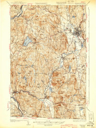 Keene, New Hampshire 1935 (1940) USGS Old Topo Map Reprint 15x15 VT Quad 330117