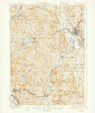 Keene, New Hampshire 1935 () USGS Old Topo Map Reprint 15x15 VT Quad 460054