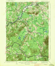 Whitefield, New Hampshire 1938 () USGS Old Topo Map Reprint 15x15 VT Quad 330369