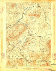 Whitefield, New Hampshire 1900 () USGS Old Topo Map Reprint 15x15 VT Quad 330371