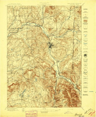 Hoosick, New York 1897 () USGS Old Topo Map Reprint 15x15 VT Quad 139703