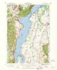 Port Henry, New York 1945 (1971) USGS Old Topo Map Reprint 15x15 VT Quad 129084