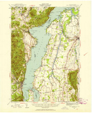 Port Henry, New York 1945 (1958) USGS Old Topo Map Reprint 15x15 VT Quad 129086