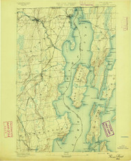 Rouse Point, New York 1895 () USGS Old Topo Map Reprint 15x15 VT Quad 148367