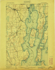 Rouse Point, New York 1907 () USGS Old Topo Map Reprint 15x15 VT Quad 148371