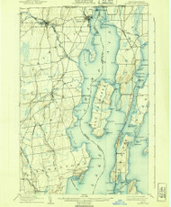 Rouses Point, New York 1907 (1939) USGS Old Topo Map Reprint 15x15 VT Quad 129240