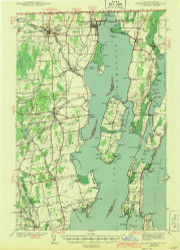 Rouses Point, New York 1943 () USGS Old Topo Map Reprint 15x15 VT Quad 129243
