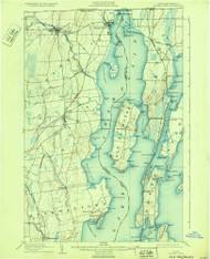 Rouses Point, New York 1907 (1932) USGS Old Topo Map Reprint 15x15 VT Quad 148370