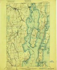 Rouses Point, New York 1907 (1921) USGS Old Topo Map Reprint 15x15 VT Quad 148374