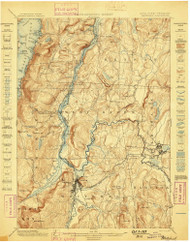 Whitehall, New York 1898 () USGS Old Topo Map Reprint 15x15 VT Quad 144477
