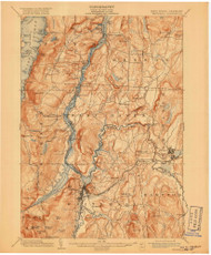 Whitehall, New York 1902 (1918) USGS Old Topo Map Reprint 15x15 VT Quad 144484