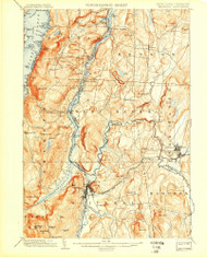 Whitehall, New York 1902 () USGS Old Topo Map Reprint 15x15 VT Quad 8035030