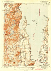 Willsboro, New York 1943 () USGS Old Topo Map Reprint 15x15 VT Quad 8035100