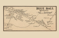 Blue Ball  Howell, New Jersey 1861 Old Town Map Custom Print - Monmouth Co.