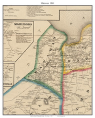 Matawan - , New Jersey 1861 Old Town Map Custom Print - Monmouth Co.