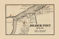 Branch Port  Ocean - , New Jersey 1861 Old Town Map Custom Print - Monmouth Co.