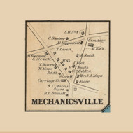 Mechanicsville  Ocean - , New Jersey 1861 Old Town Map Custom Print - Monmouth Co.
