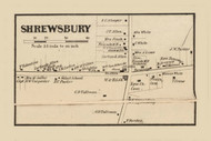 Shrewsbury Village - , New Jersey 1861 Old Town Map Custom Print - Monmouth Co.