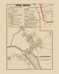 Allentown  Upper Freehold - , New Jersey 1861 Old Town Map Custom Print - Monmouth Co.