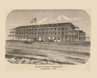 Long Branch United States Hotel - , New Jersey 1861 Old Town Map Custom Print - Monmouth Co.