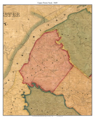 Upper Penns Neck, New Jersey 1849 Old Town Map Custom Print - Salem & Gloucester Co.