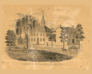 Salem County Buildings - , New Jersey 1849 Old Town Map Custom Print - Salem & Gloucester Co.