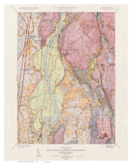 Mt. Toby - Map Only 1851 - USGS Geological Map - Massachusetts
