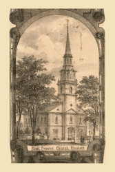 First Presbyterian Church - , New Jersey 1862 Old Town Map Custom Print - Union Co.