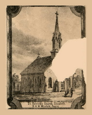 St Patricks Church - , New Jersey 1862 Old Town Map Custom Print - Union Co.