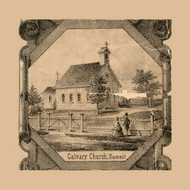 Calvary Church - , New Jersey 1862 Old Town Map Custom Print - Union Co.