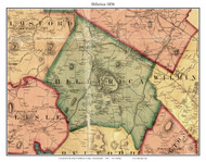 Billerica, Massachusetts 1856 Old Town Map Custom Print - Middlesex Co.