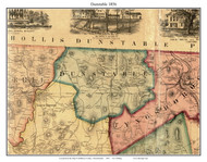 Dunstable, Massachusetts 1856 Old Town Map Custom Print - Middlesex Co.