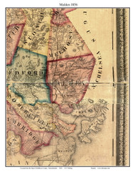 Malden, Massachusetts 1856 Old Town Map Custom Print - Middlesex Co.