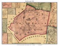 Marlborough, Massachusetts 1856 Old Town Map Custom Print - Middlesex Co.