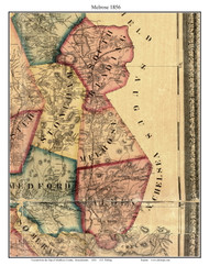 Melrose, Massachusetts 1856 Old Town Map Custom Print - Middlesex Co.