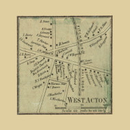 West Acton, Acton Massachusetts 1856 Old Town Map Custom Print - Middlesex Co.