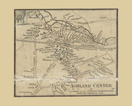 Ashland Center, Ashland Massachusetts 1856 Old Town Map Custom Print - Middlesex Co.