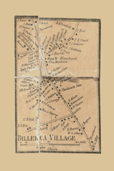 Billerica Village, Billerica Massachusetts 1856 Old Town Map Custom Print - Middlesex Co.