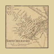 North Chelmsford, Chelmsford Massachusetts 1856 Old Town Map Custom Print - Middlesex Co.