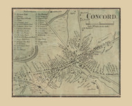Concord, Concord Massachusetts 1856 Old Town Map Custom Print - Middlesex Co.