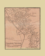 Groton Center, Groton Massachusetts 1856 Old Town Map Custom Print - Middlesex Co.