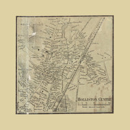 Holliston Center, Holliston Massachusetts 1856 Old Town Map Custom Print - Middlesex Co.