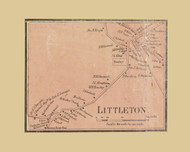 Littleton, Littleton Massachusetts 1856 Old Town Map Custom Print - Middlesex Co.